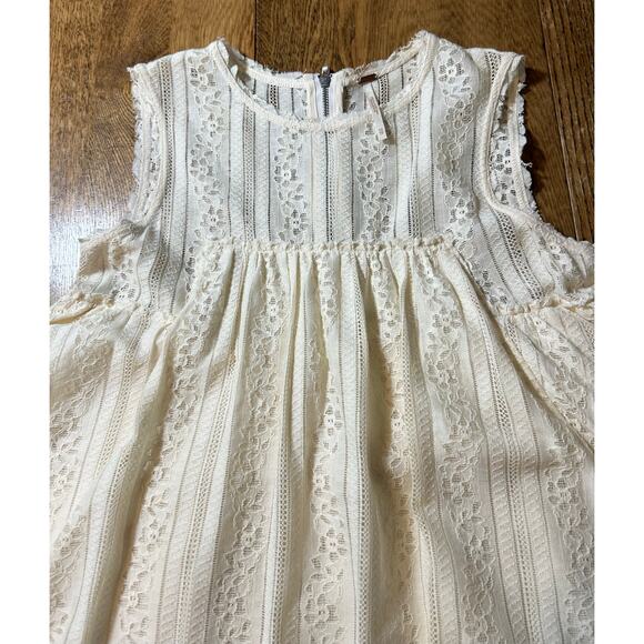 Free People Tu Es La Lace Swing Mini Dress in Ecru Sz XS Boho 70’s - Picture 2 of 9